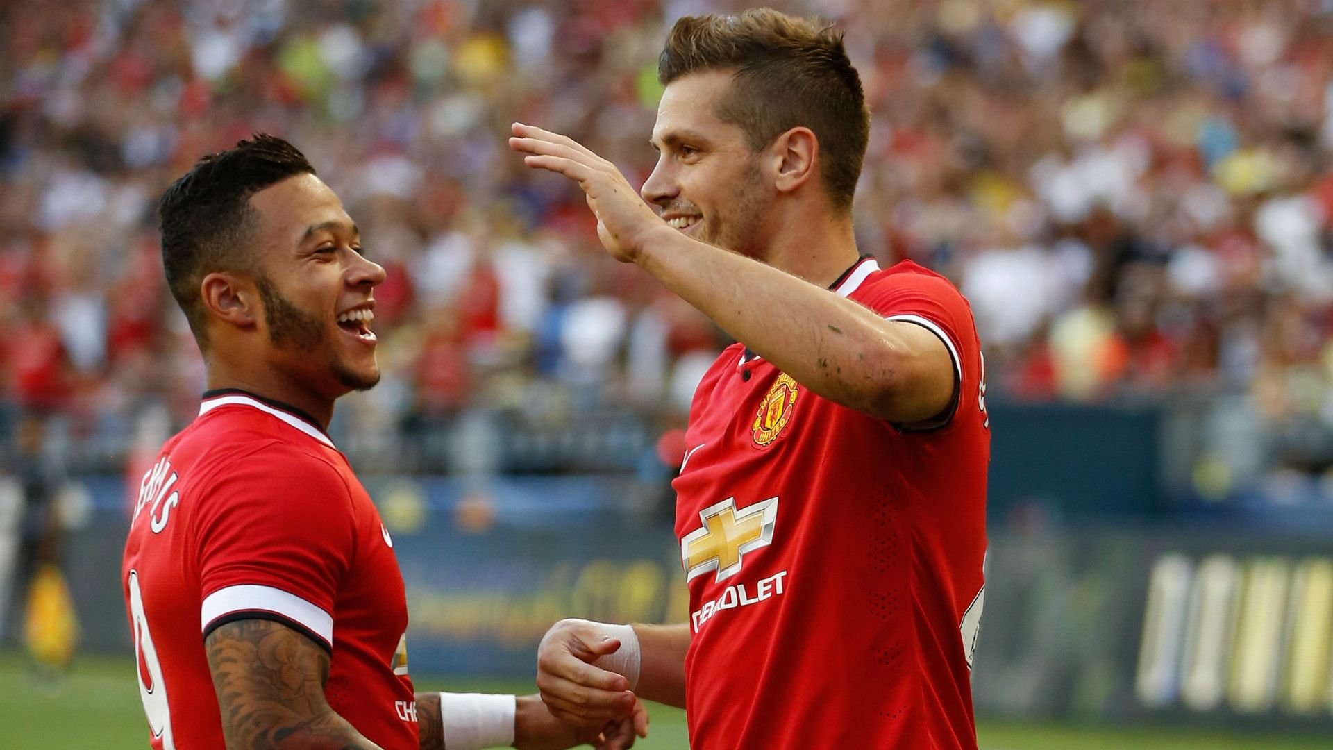Memphis Depay Morgan Schneiderlin Manchester United 18072015