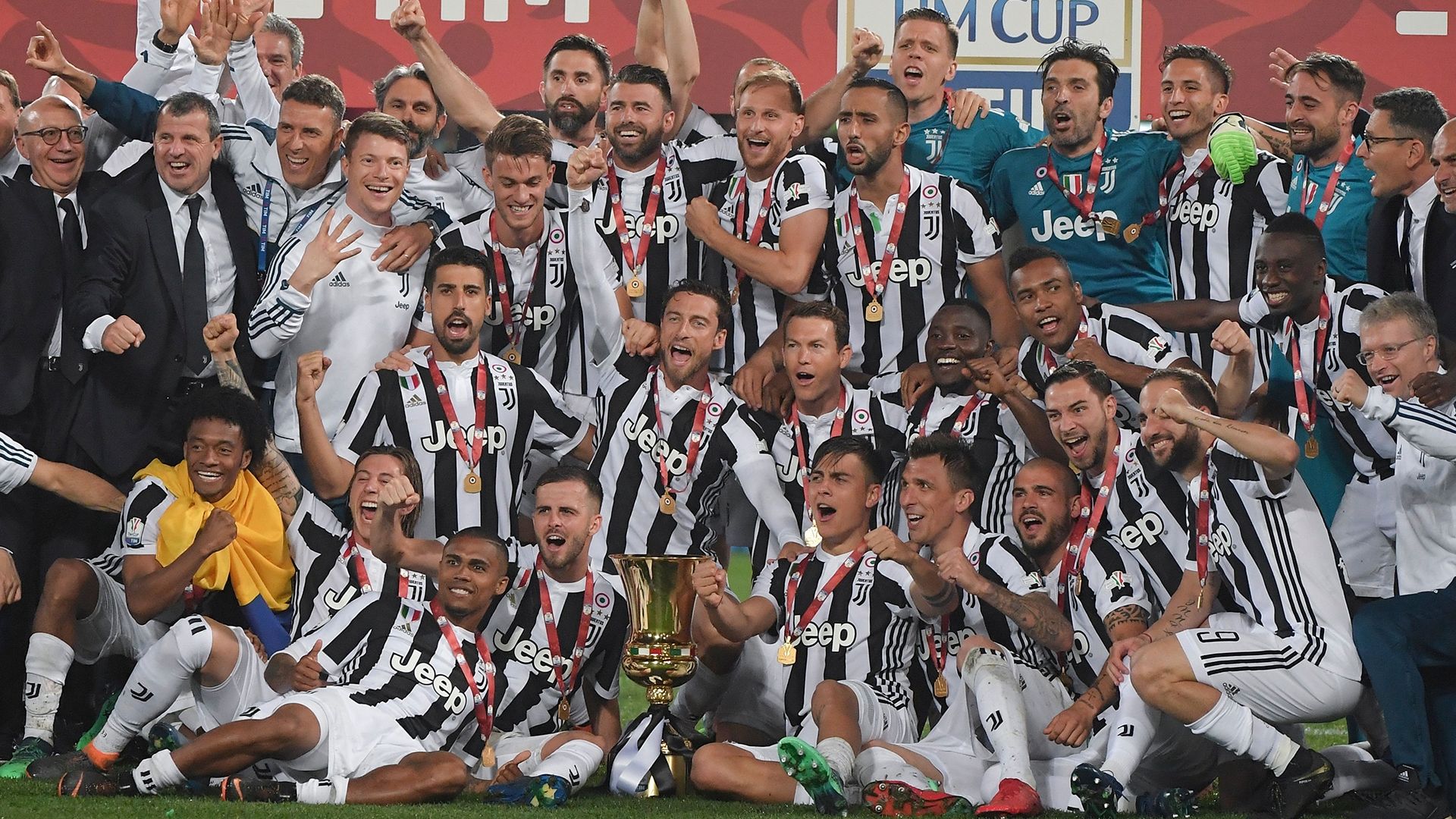 Juventus celebrating Coppa Italia