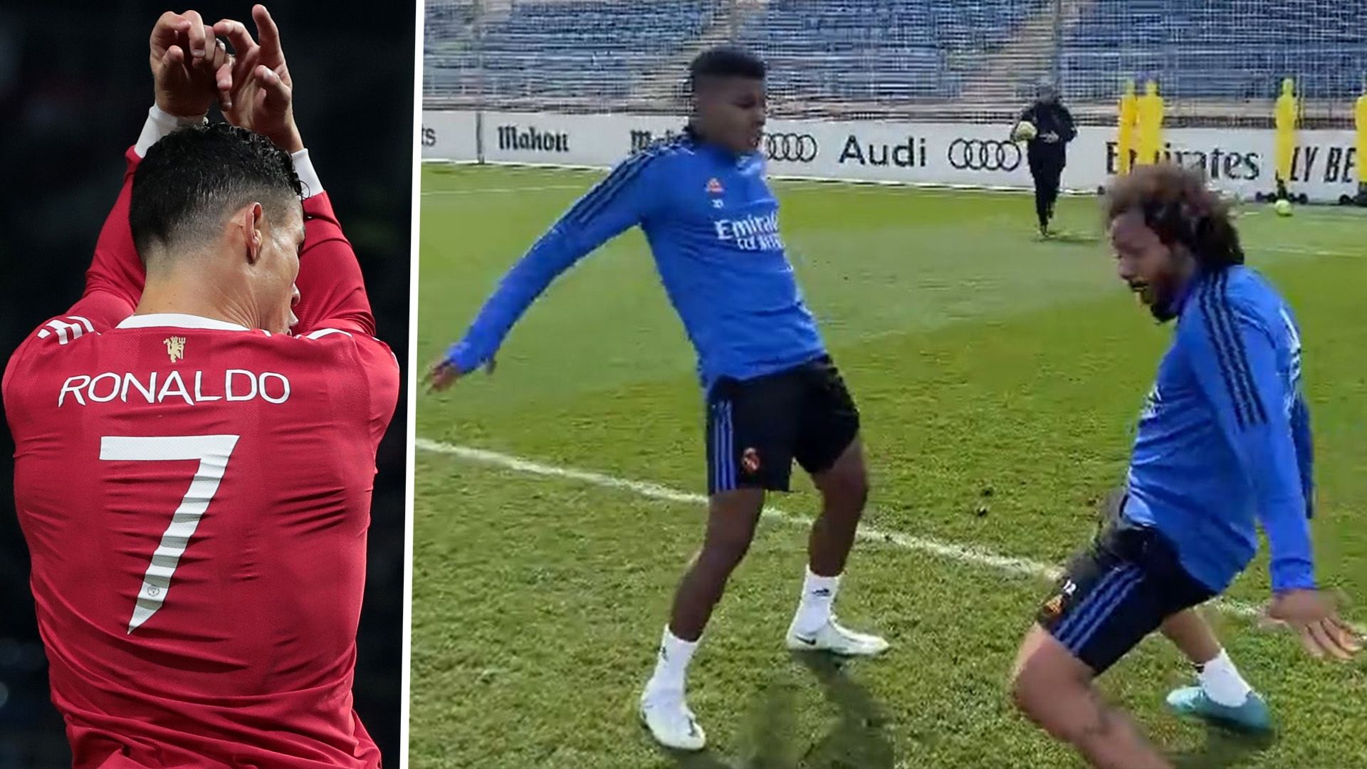 Cristiano Ronaldo Rodrygo Marcelo Man Utd Real Madrid Celebration Siu