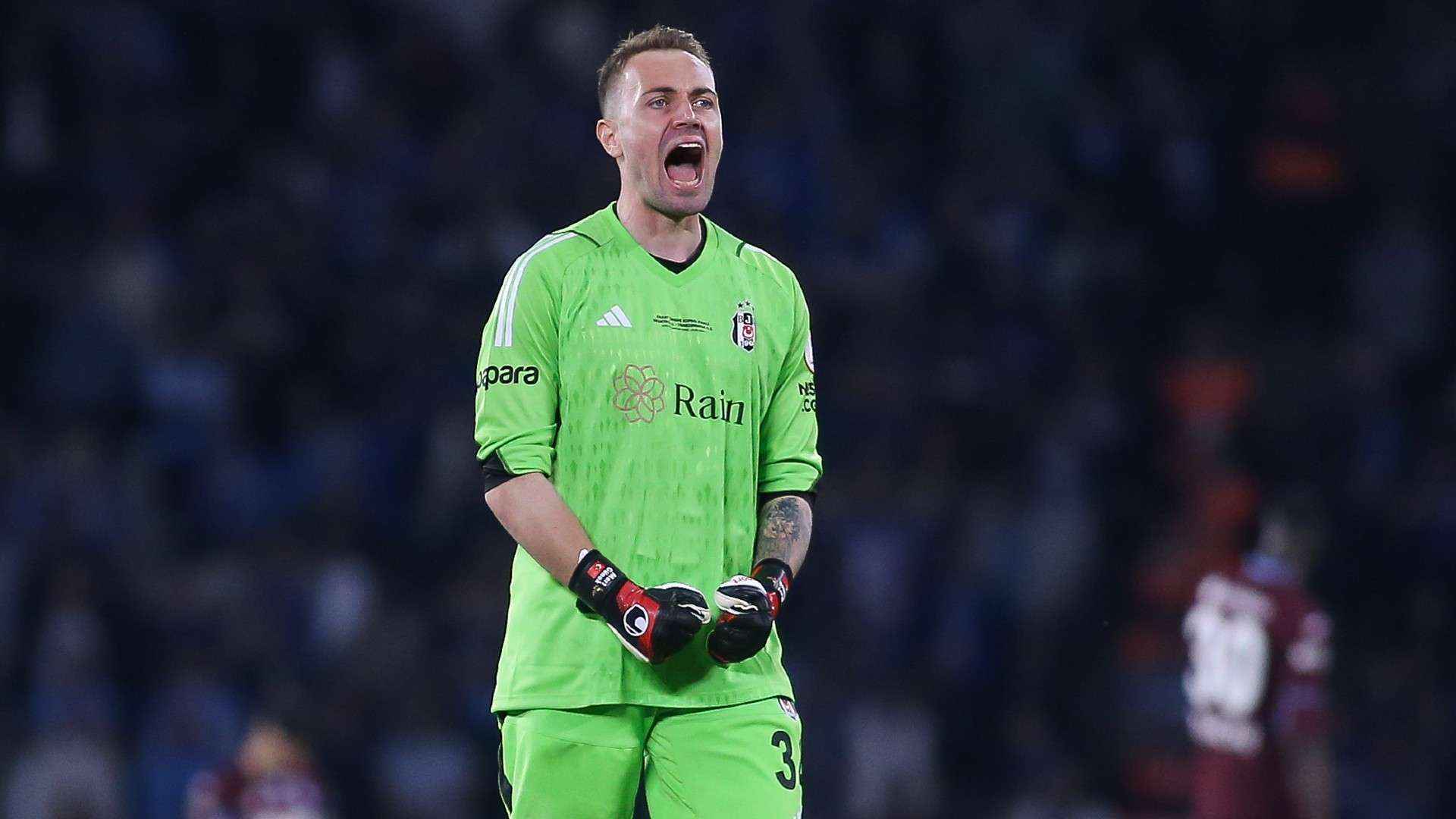 Mert Gunok of Besiktas celebrates victory