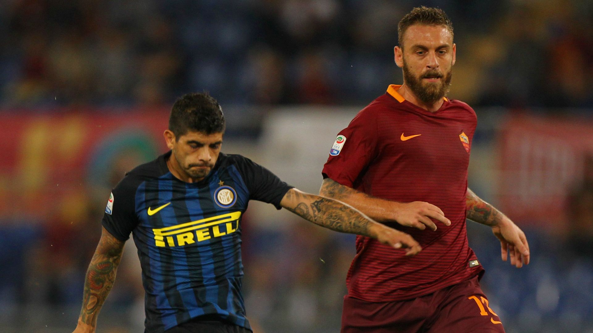 Daniele De Rossi Ever Banega Roma Inter Serie A 02102016