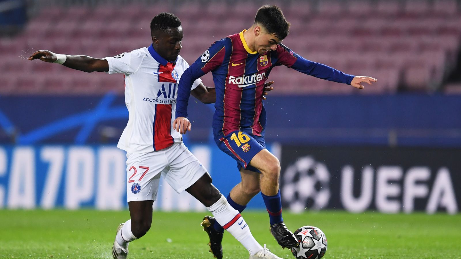 Gueye y Pedri, Barcelona vs. PSG