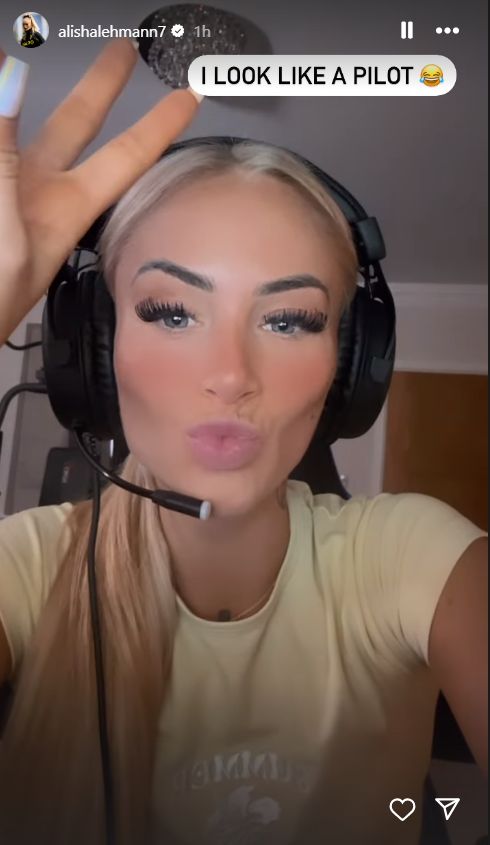 Alisha Lehmann headset Instagram Story