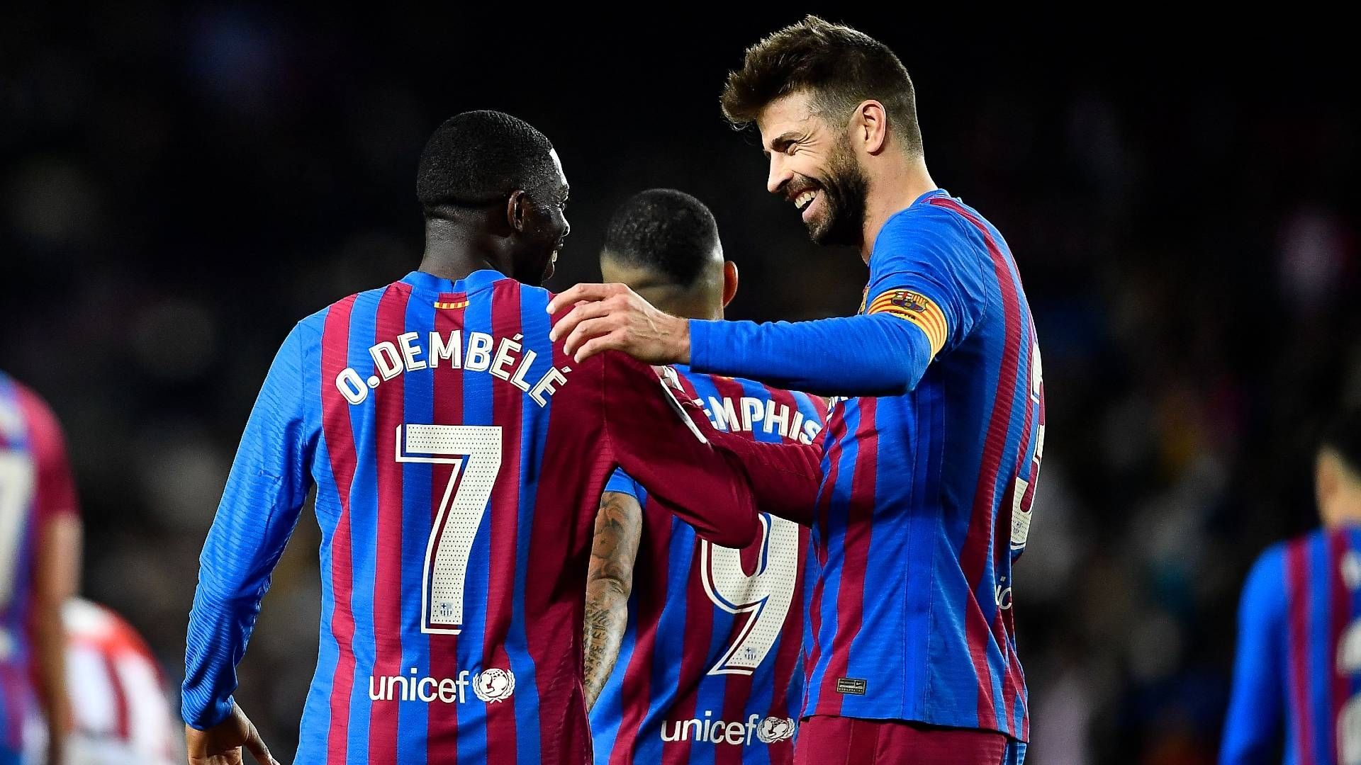 Gerard Pique Ousmane Dembele FC Barcelona