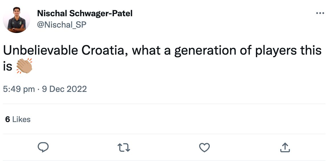 Croatia Brazil 2022 Tweet