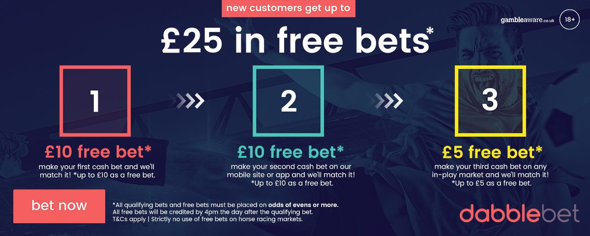 dabblebet new customer promo up to £25