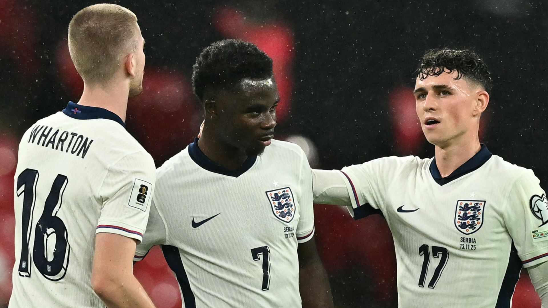 Bukayo Saka Phil Foden Adam Wharton England 2025