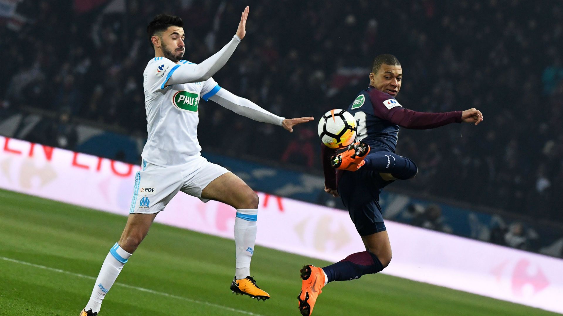 Morgan Sanson Kylian Mbappe PSG Marseille Coupe de France 2802018