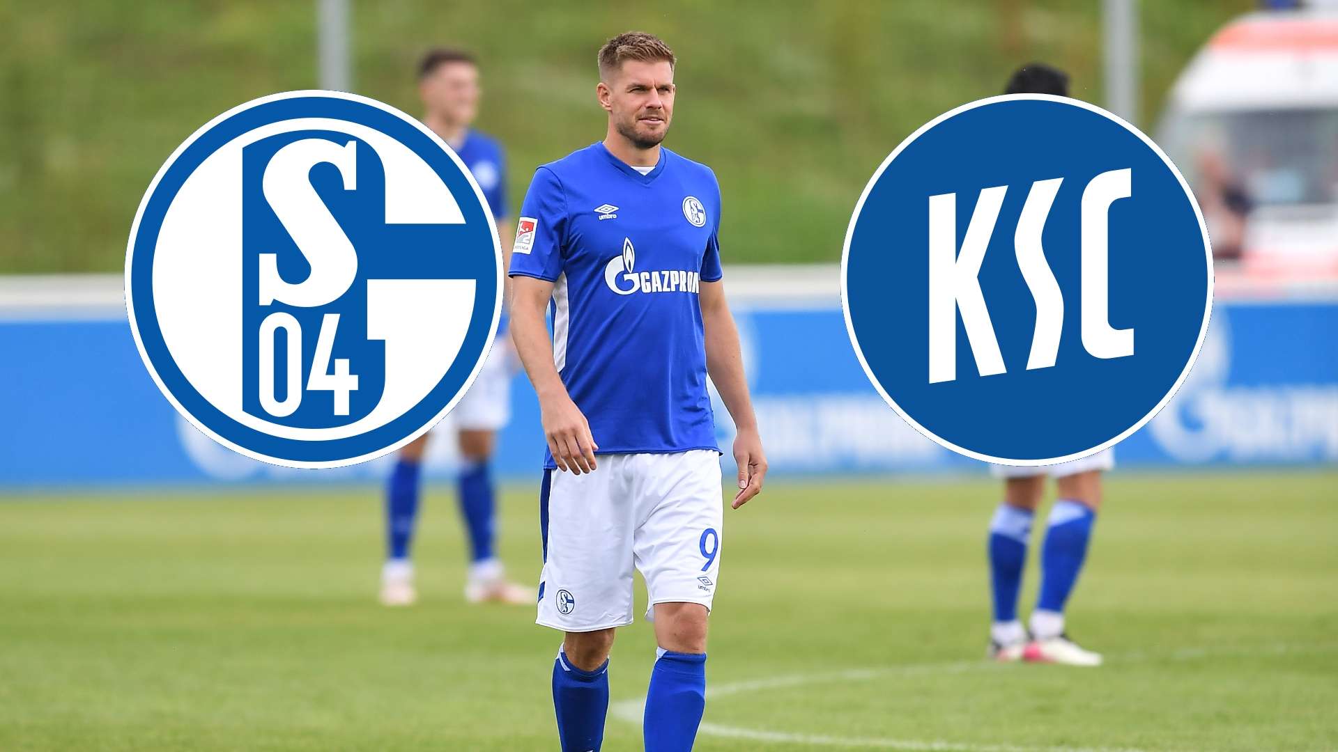 Schalke Karlsruhe 2021 Simon Terodde Logos