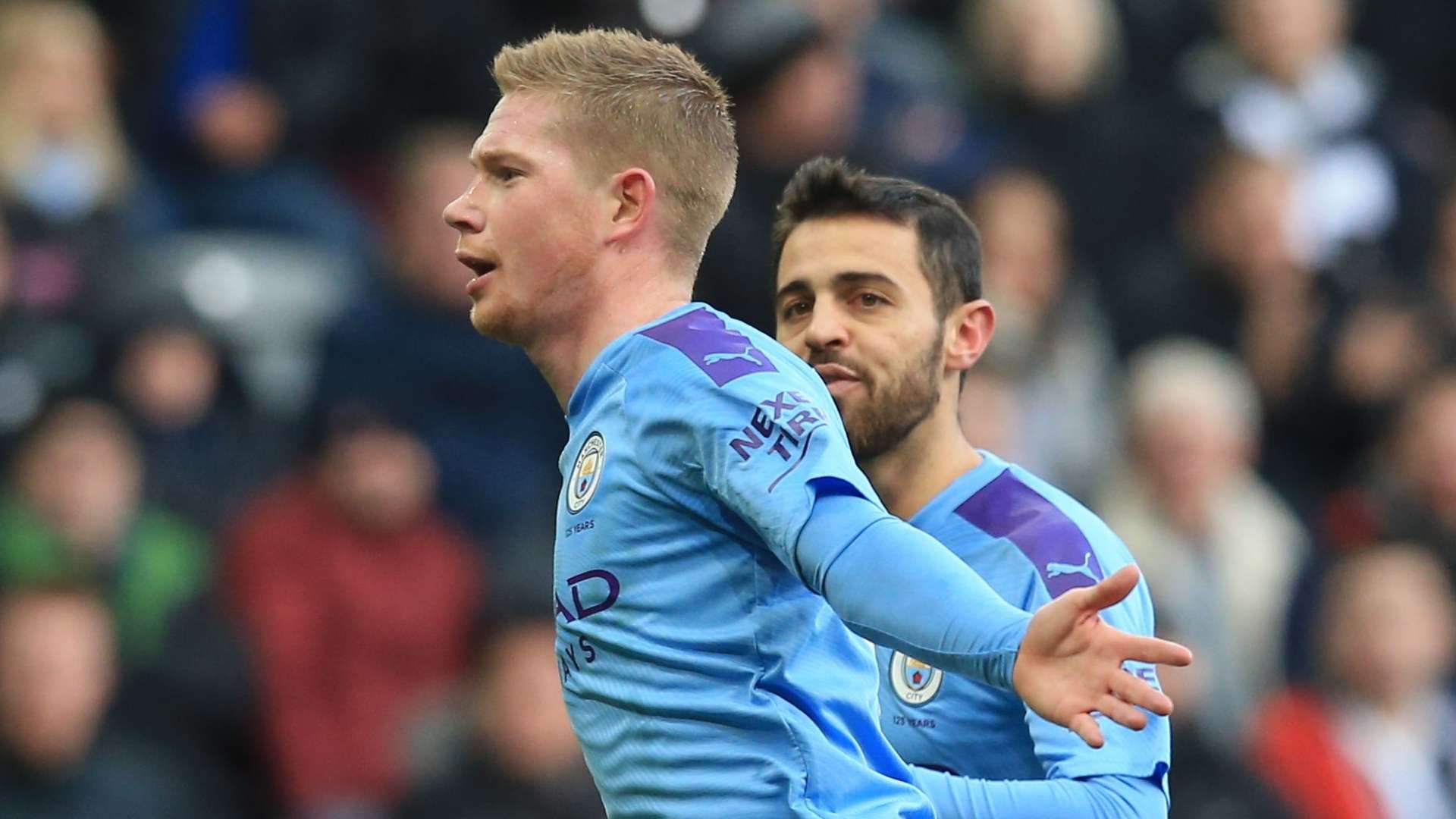 Kevin De Bruyne celebrates vs Newcastle
