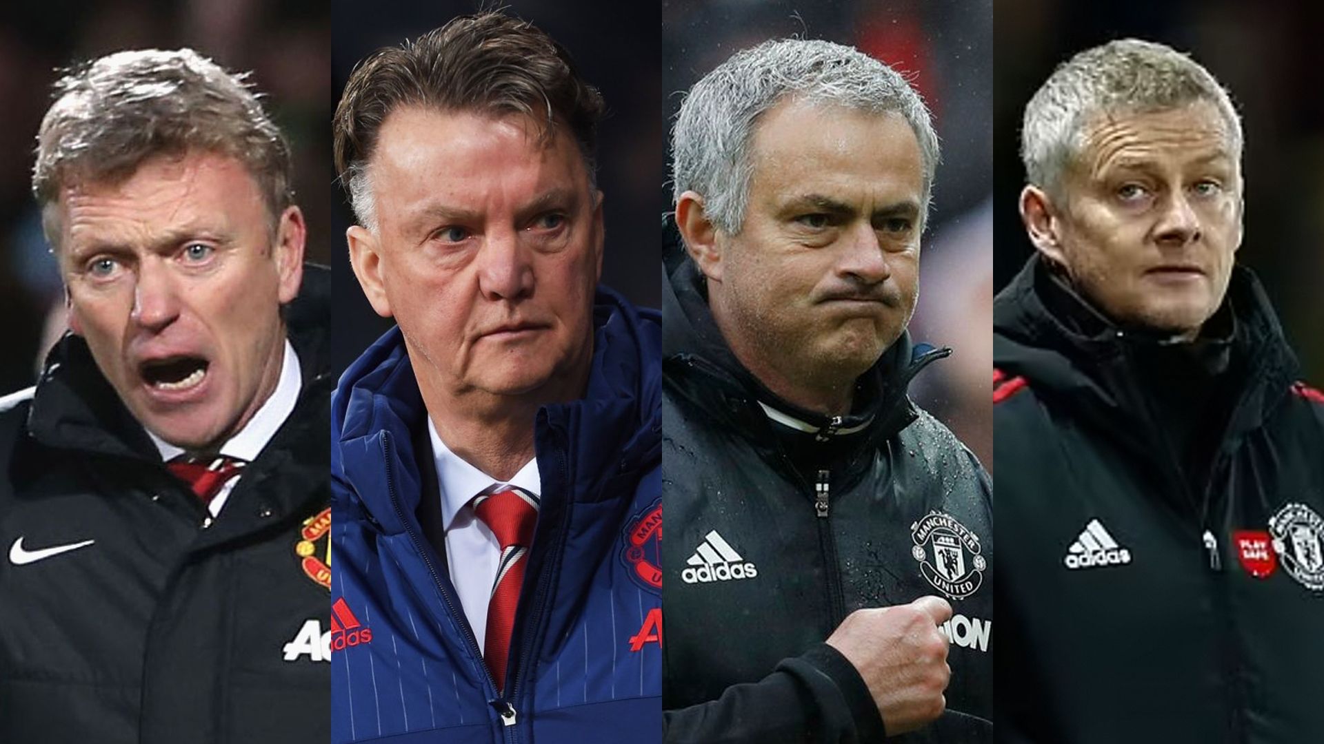 David Moyes Louis van Gaal Jose Mourinho Ole Solskjaer