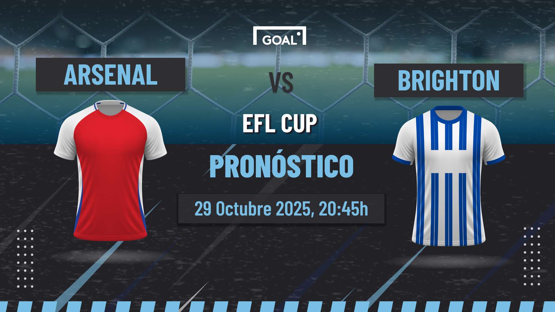 Arsenal vs Brighton Pronóstico y Apuestas EFL Cup | 29/10/25