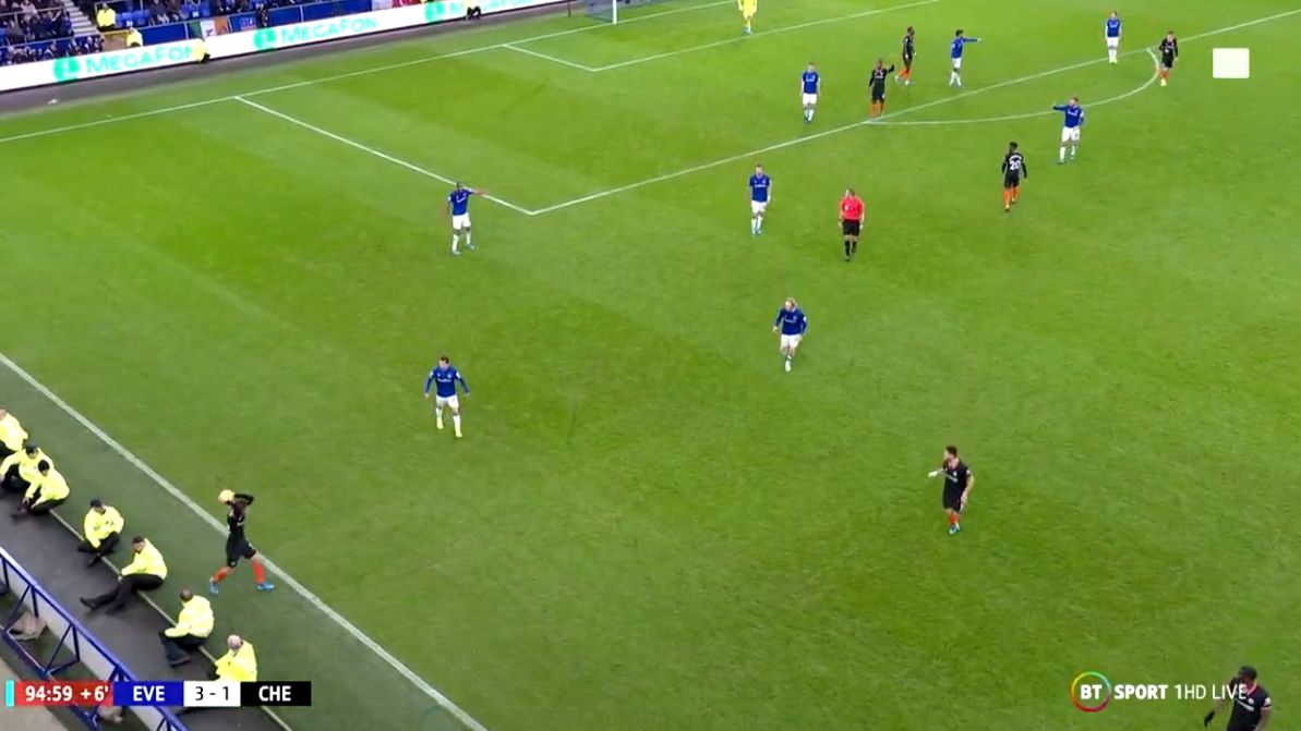 Pulisic fowl throw Everton vs Chelsea EPL  07122019