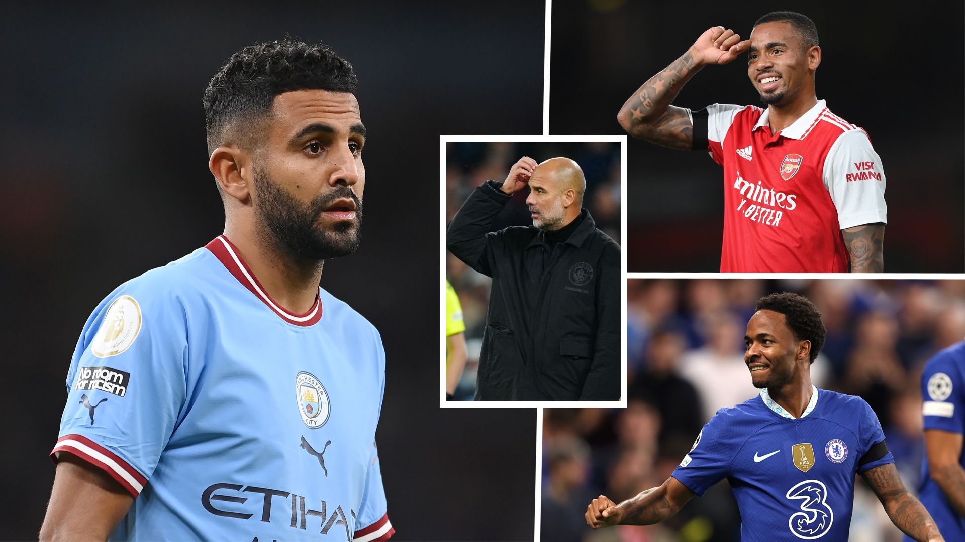 Riyad Mahrez Guardiola Jesus Sterling 2022-23 GFX