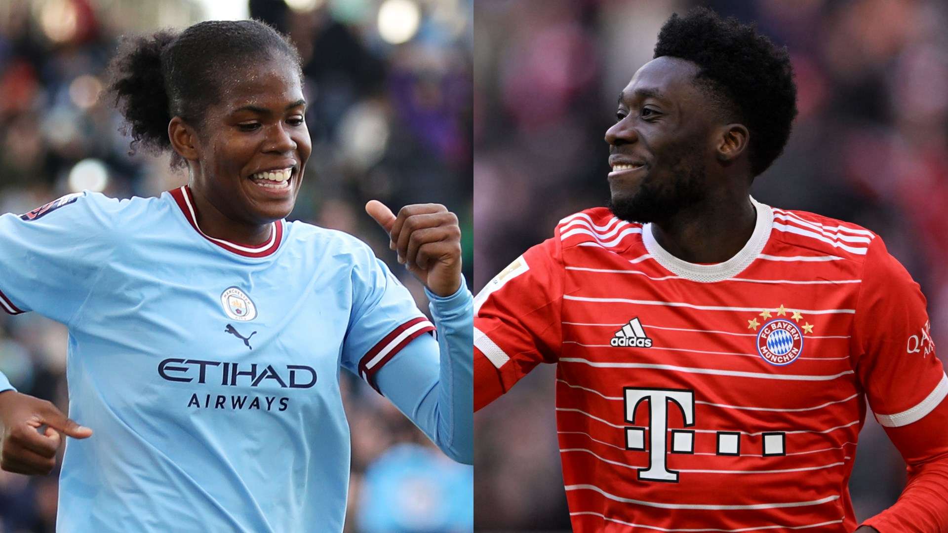 Bunny Shaw Alphonso Davies Man City Bayern Munich