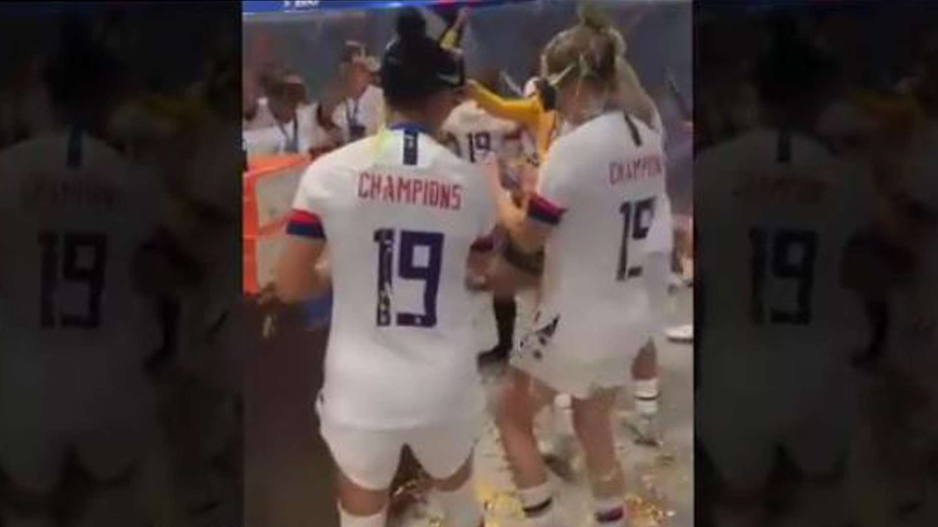 USA women locker room party