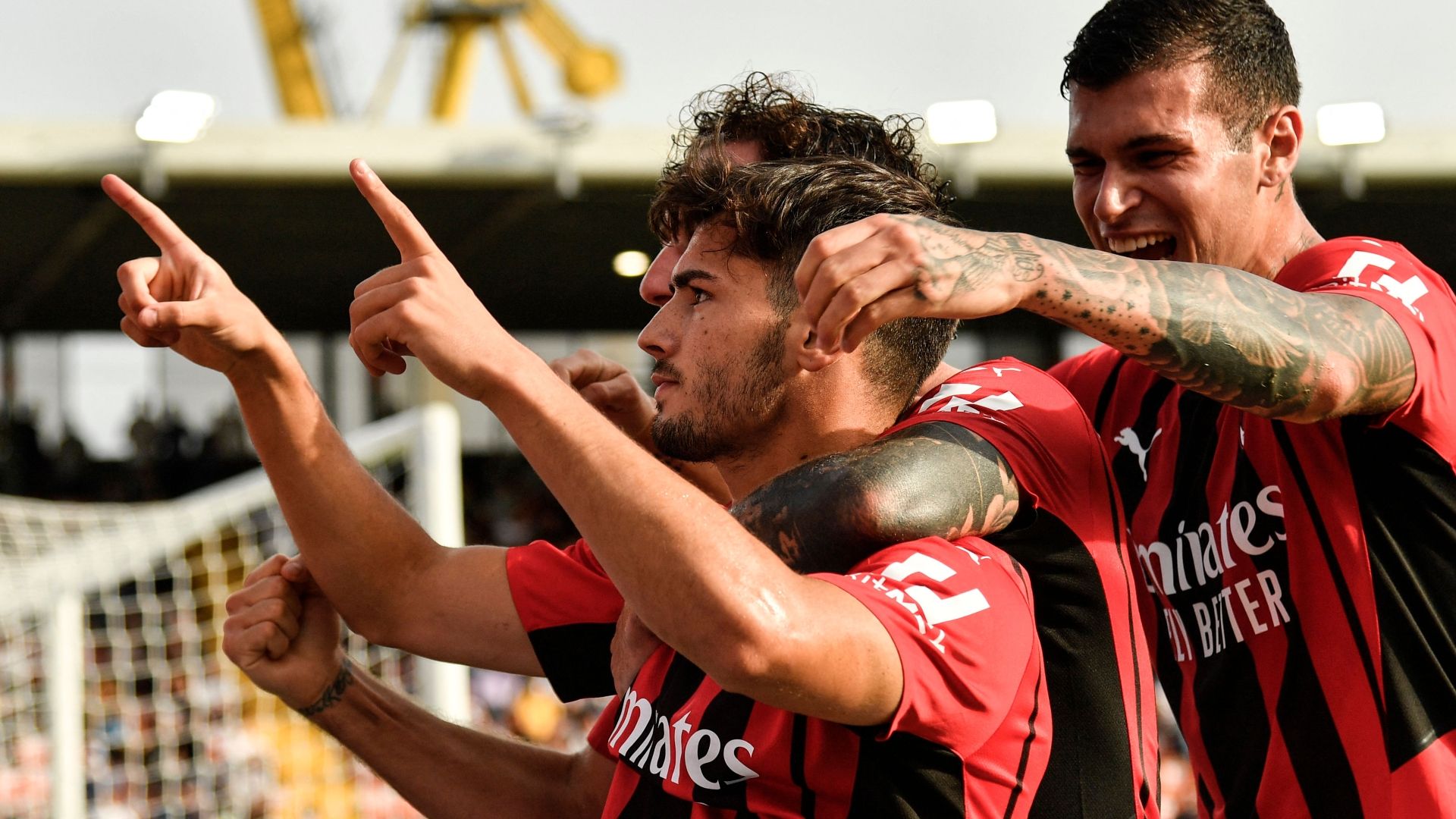 Brahim Diaz celebrating Spezia Milan Serie A