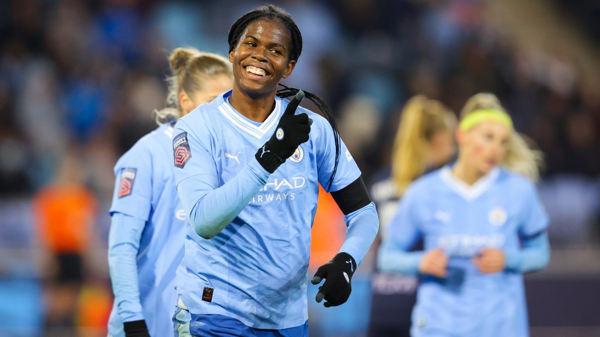 Bunny Shaw celebrate Man City vs Tottenham WSL 2023-24