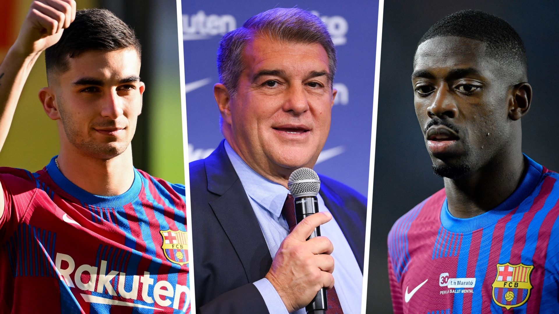 Ferran Torres Joan Laporta Dembele Barcelona