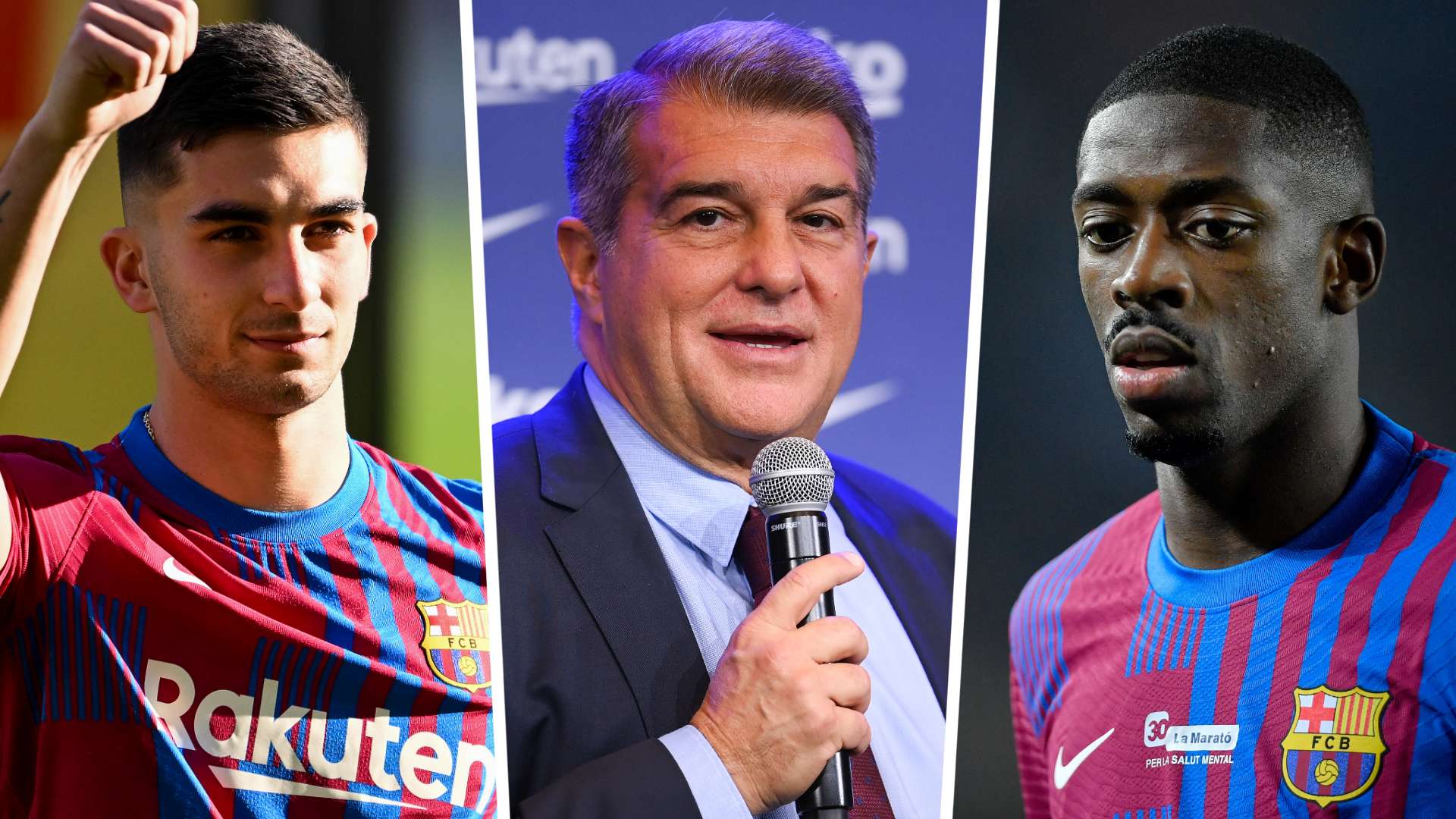 Ferran Torres Joan Laporta Dembele Barcelona