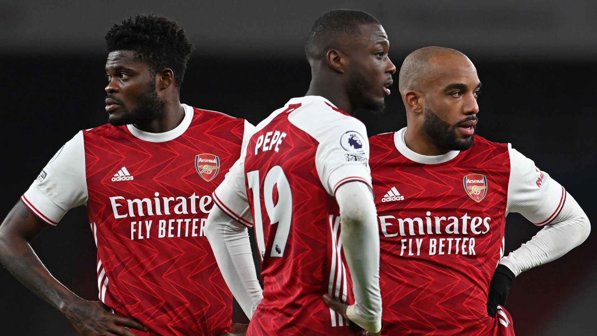 Nicolas Pepe Thomas Partey Alexandre Lacazette Arsenal 2020-21