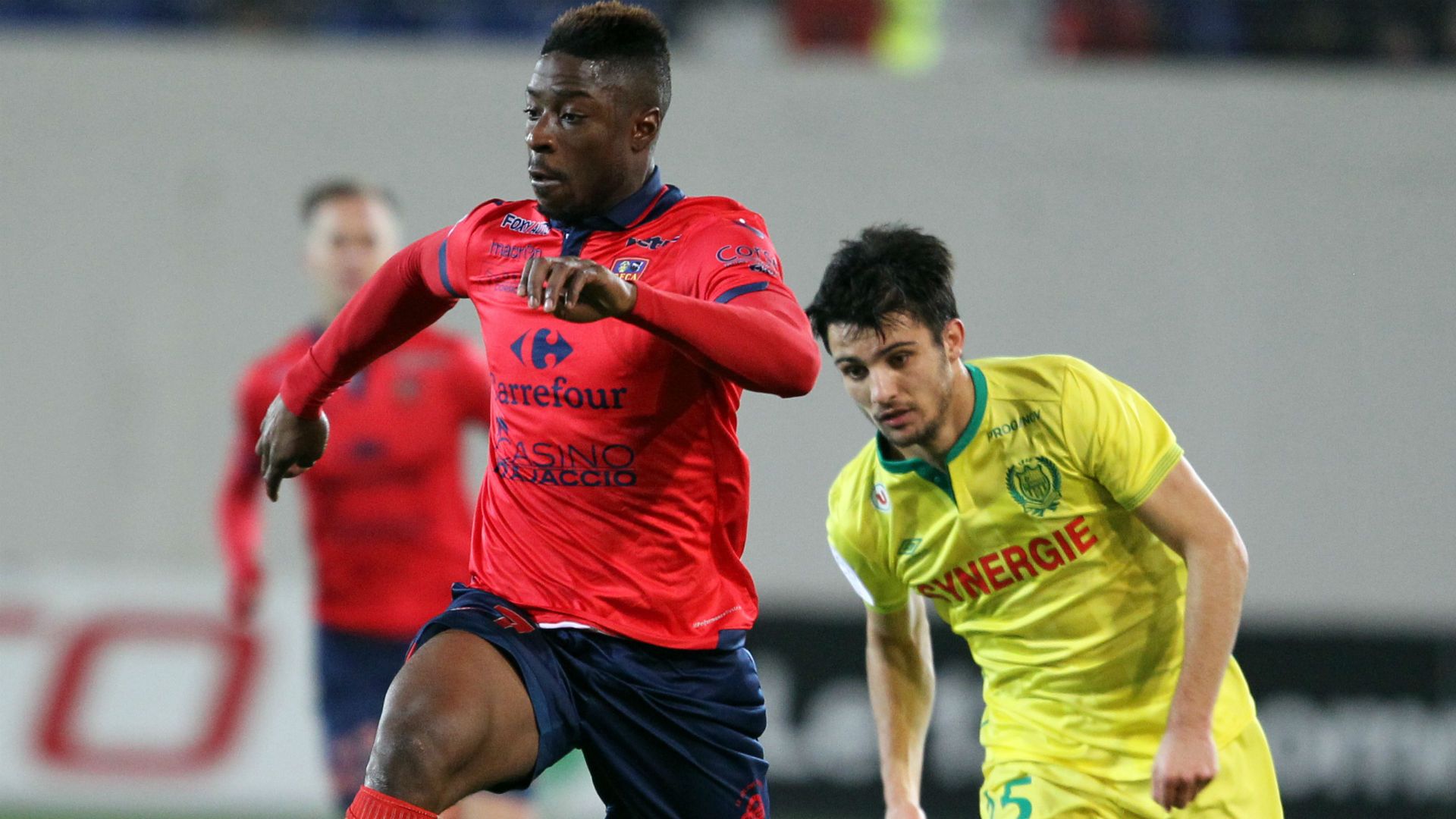 Kevin Mayi Leo Dubois Gazélec d'Ajaccio Nantes Ligue 1 05122015