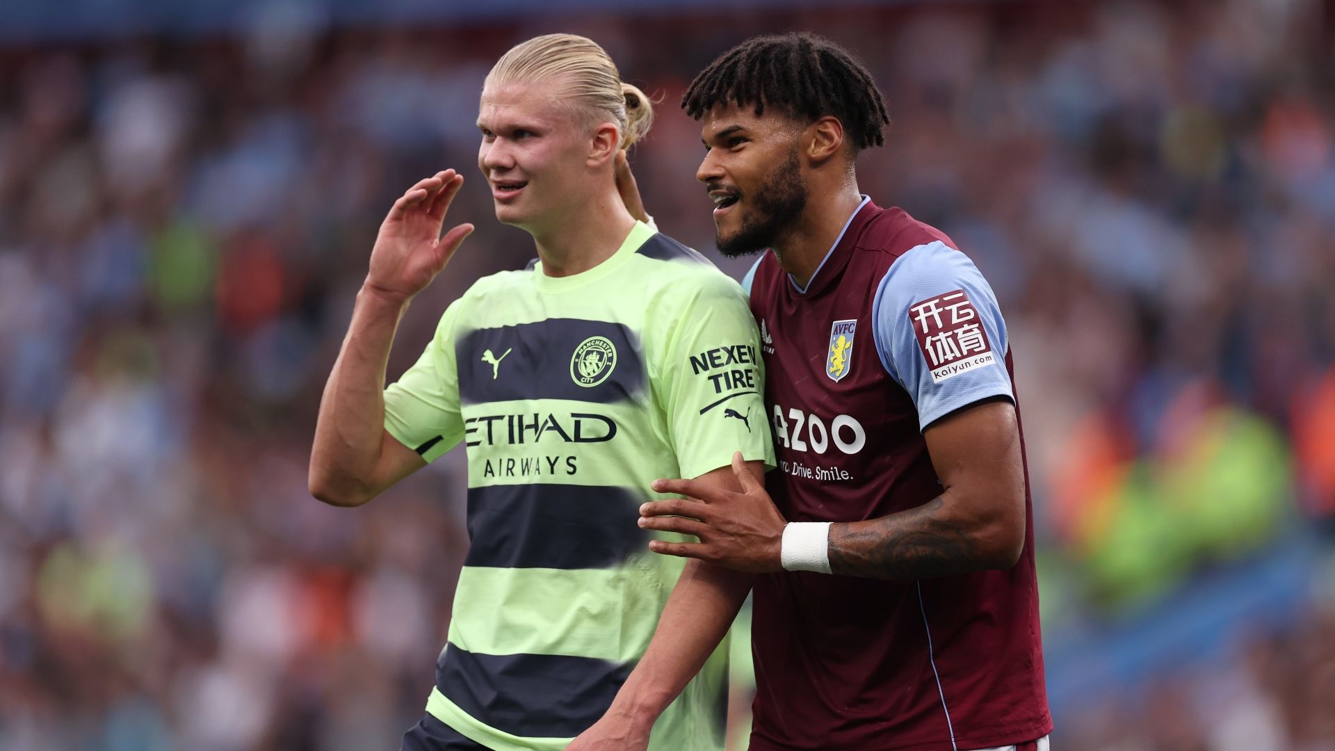 Erling Haaland Tyrone Mings Manchester City 2022-23