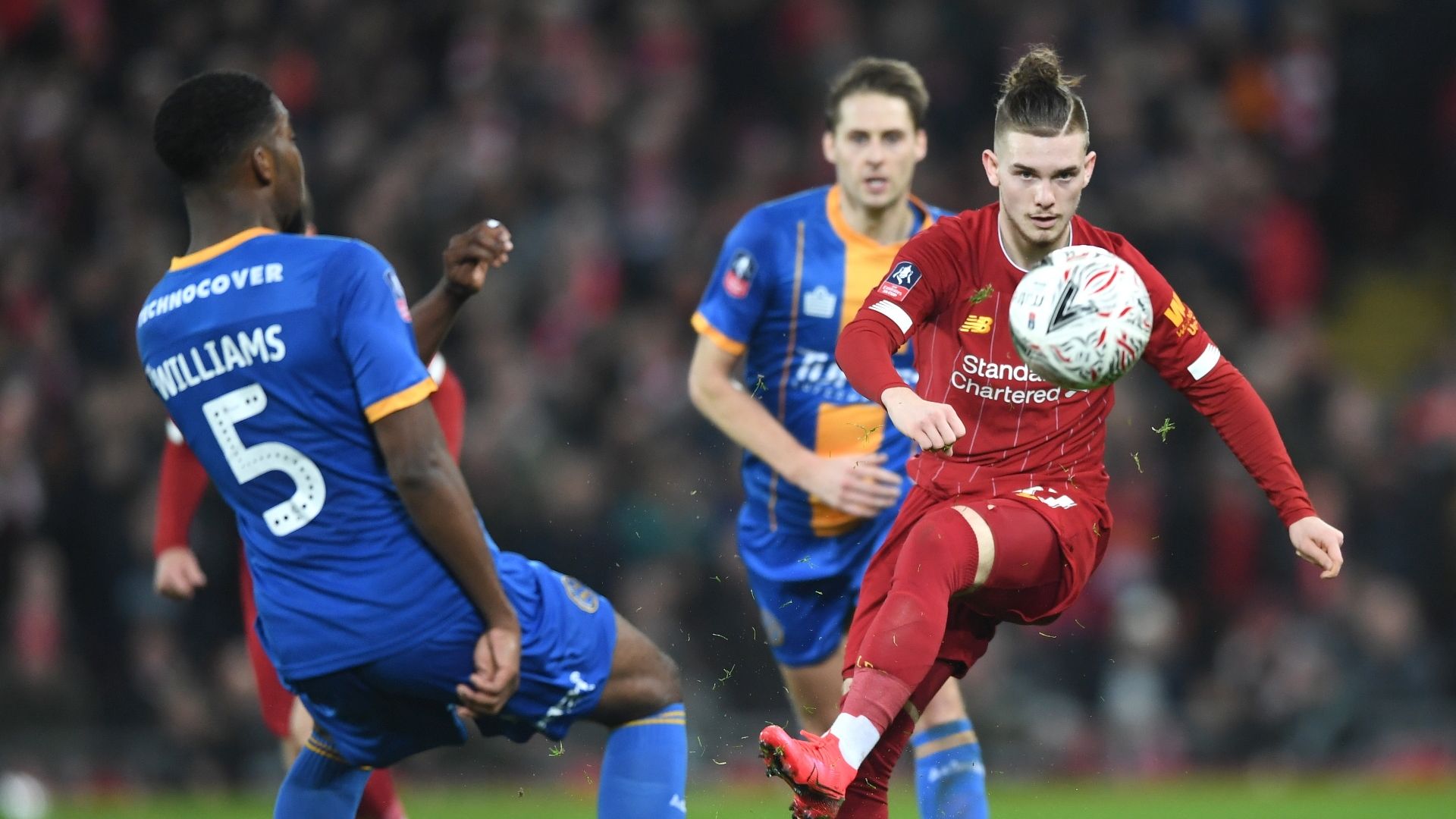 Harvey Elliott, Ro-Shaun Williams, Liverpool vs Shrewsbury