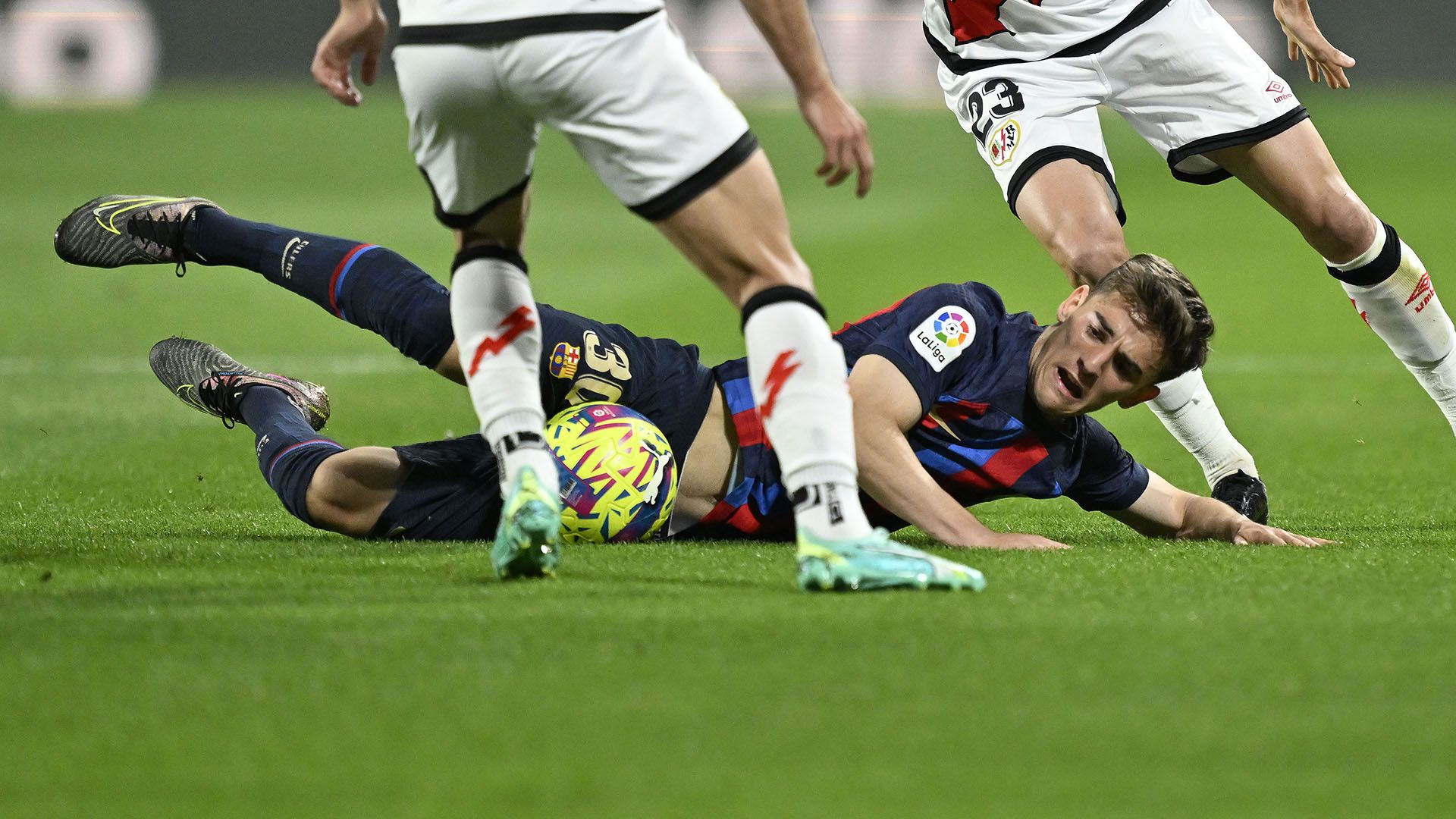 Gavi Barcelona Rayo on ground 2022-23