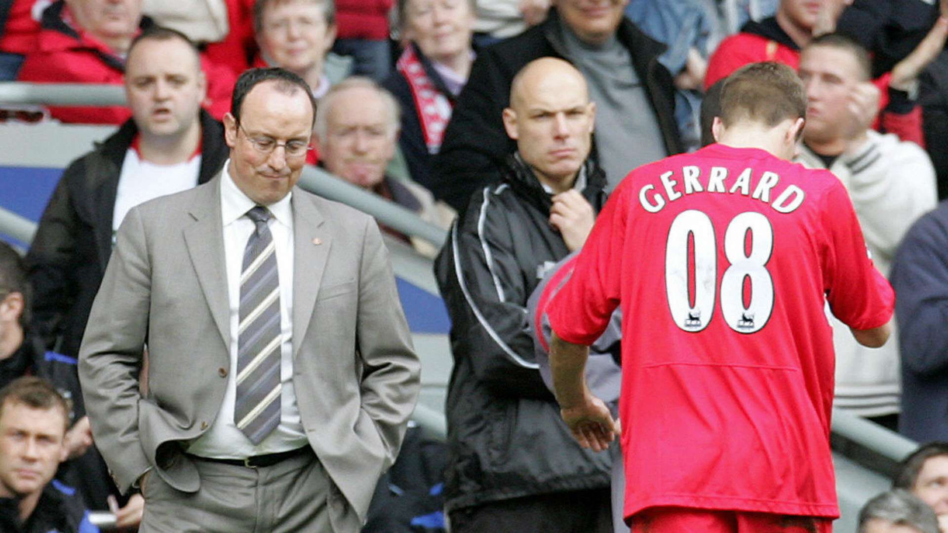 Steven Gerrard Rafa Benitez Liverpool Everton Premier League 25032006