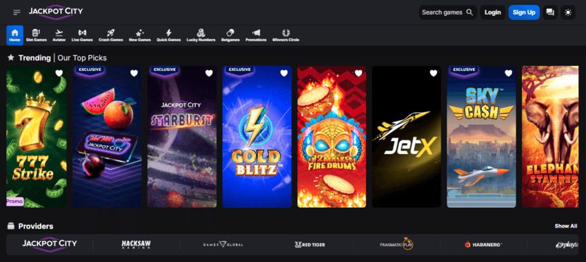 Jackpot City Account Dashboard