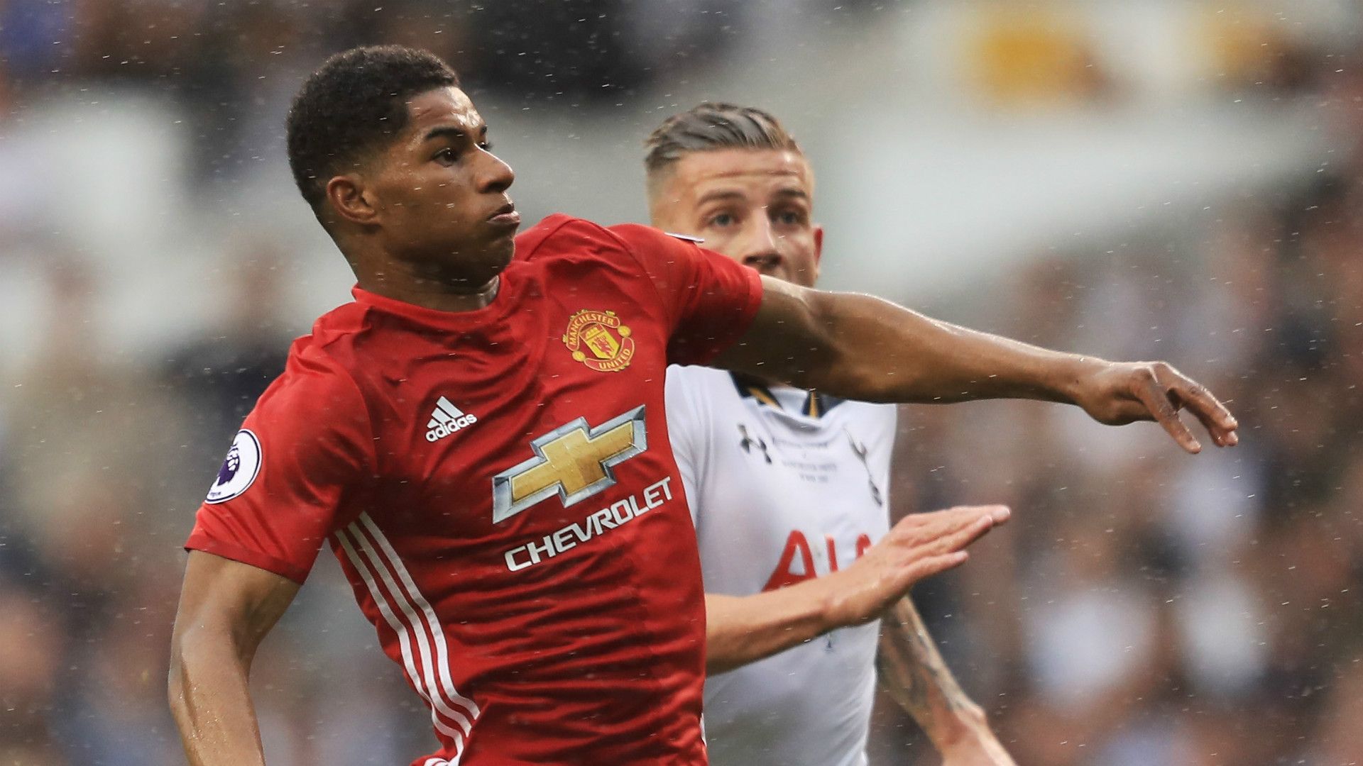 Marcus Rashford Toby Alderweireld Manchester United Tottenham