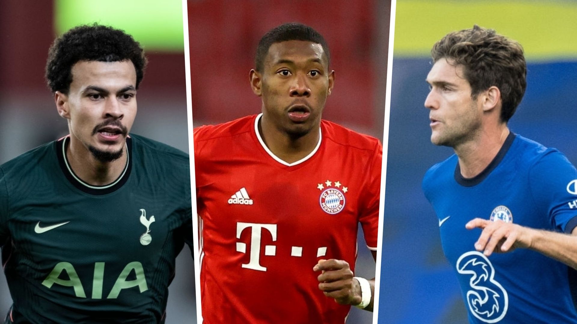 Dele Alli, David Alaba, Marcos Alonso