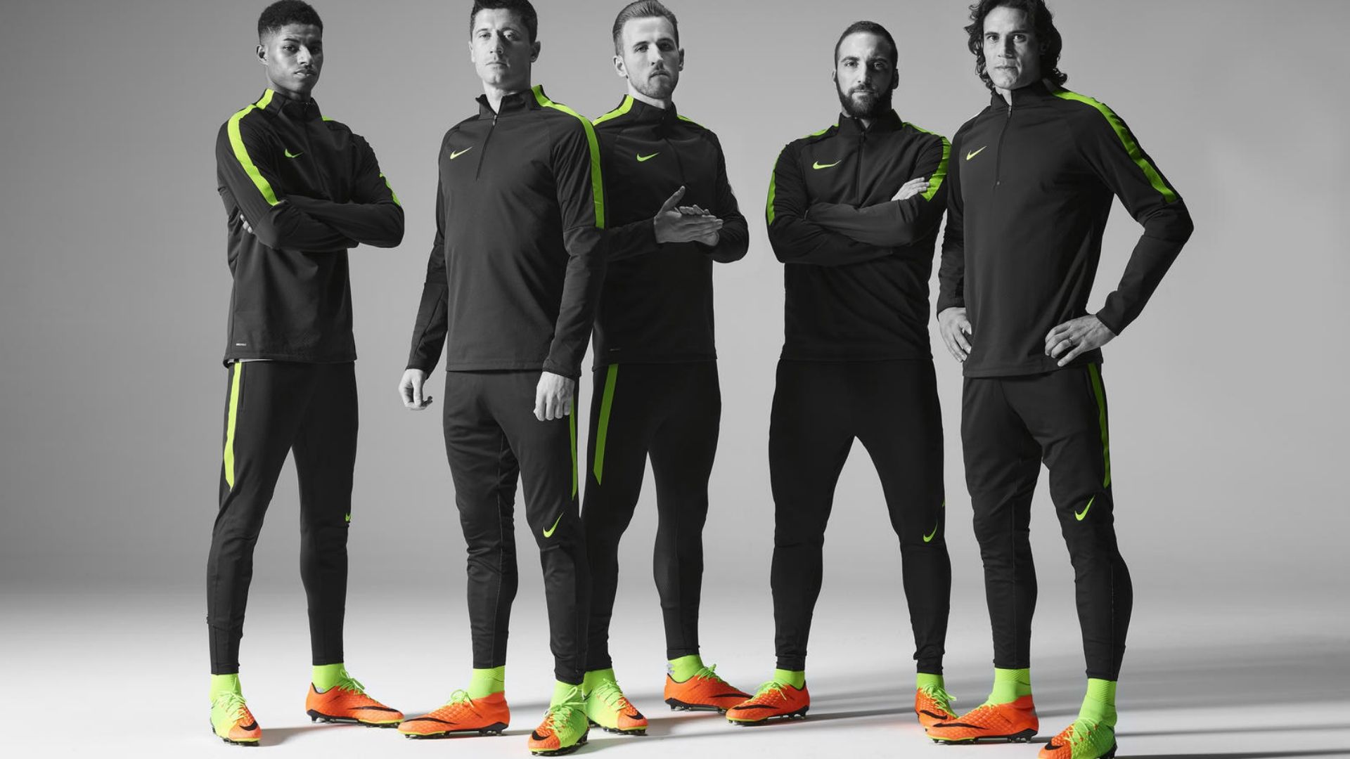 Marcus Rashford Robert Lewandowski Harry Kane Gonzalo Higuain and Edinson Cavani