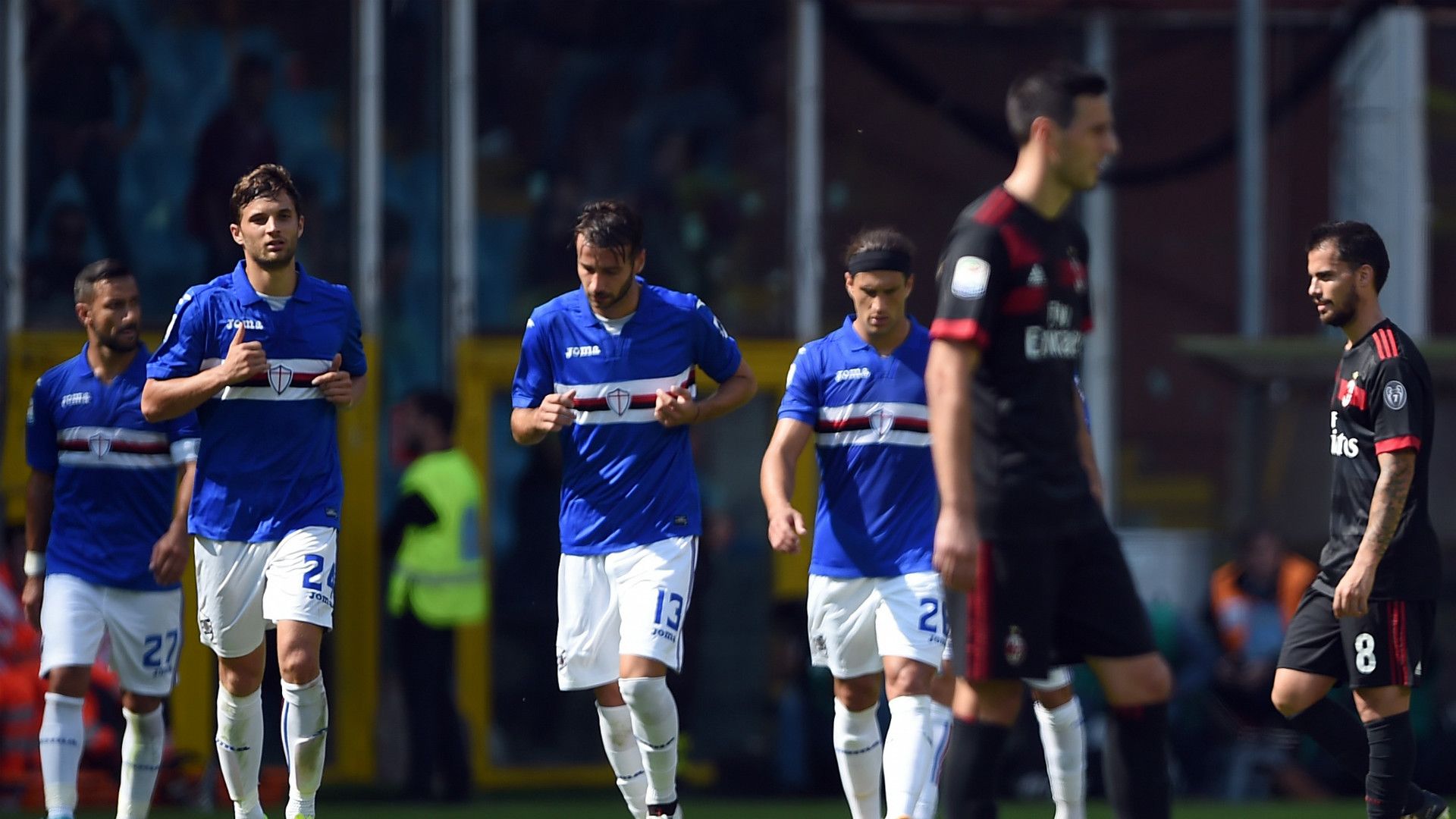 Sampdoria celebrates, Milan, Serie A, 24092017