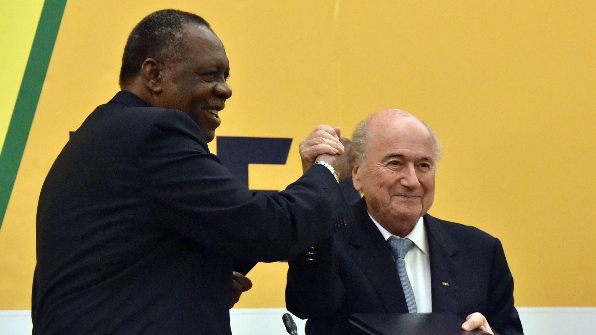 Sepp Blater and Issa Hayatou
