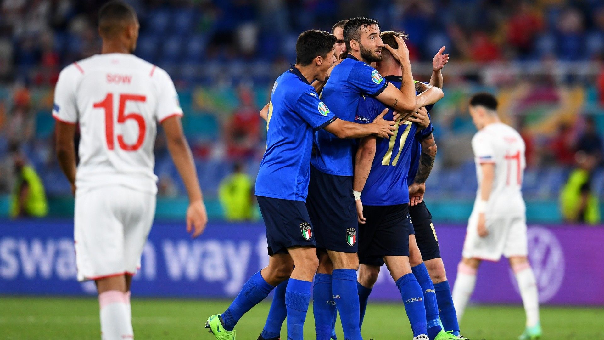 Italy celebrate Switzerland Euro 2020