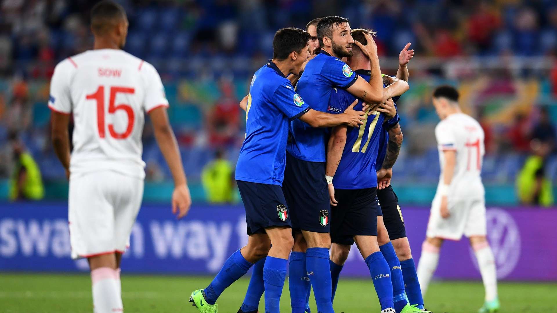 Italy celebrate Switzerland Euro 2020