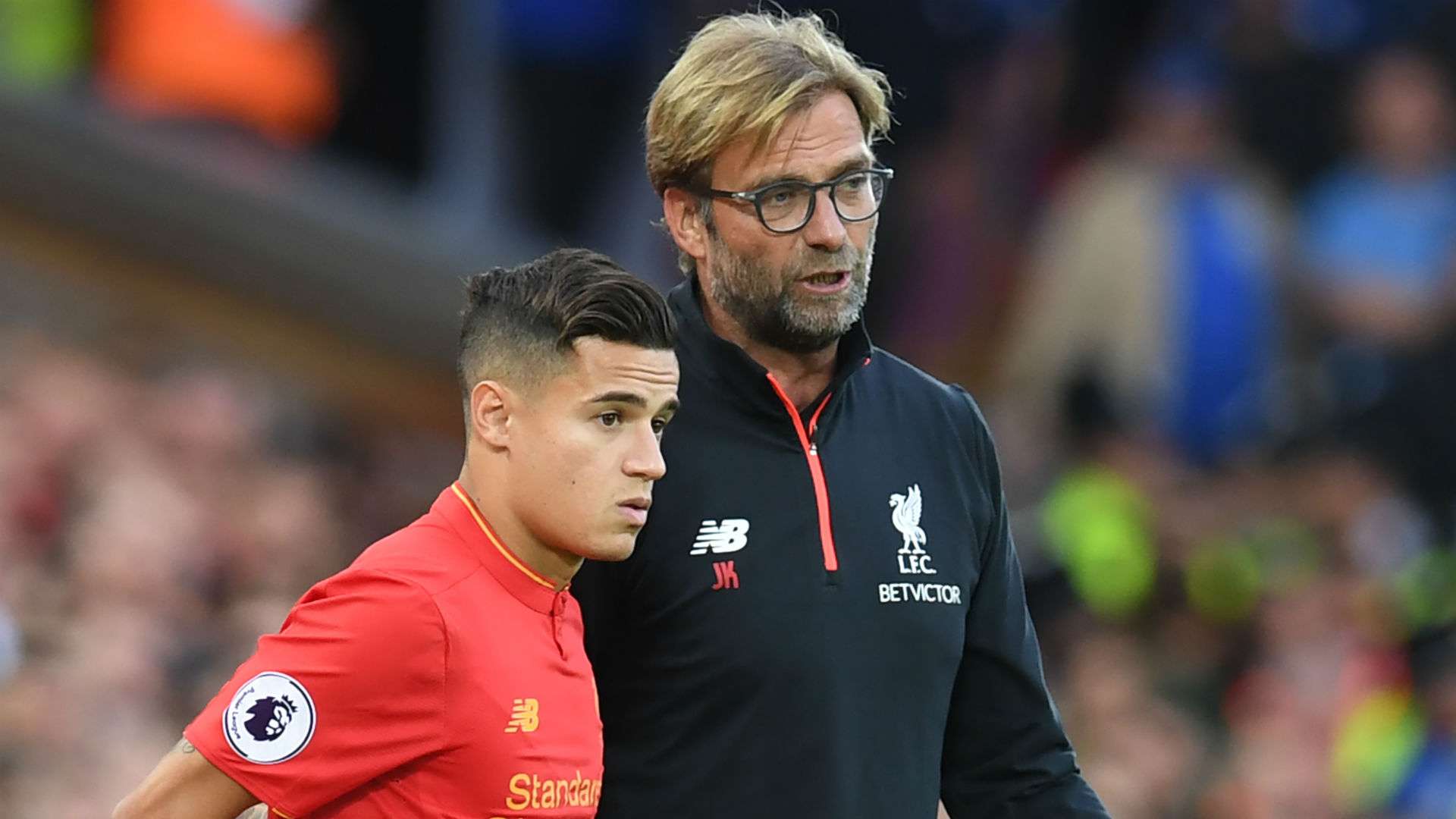 Coutinho Klopp Liverpool 08 10 2016