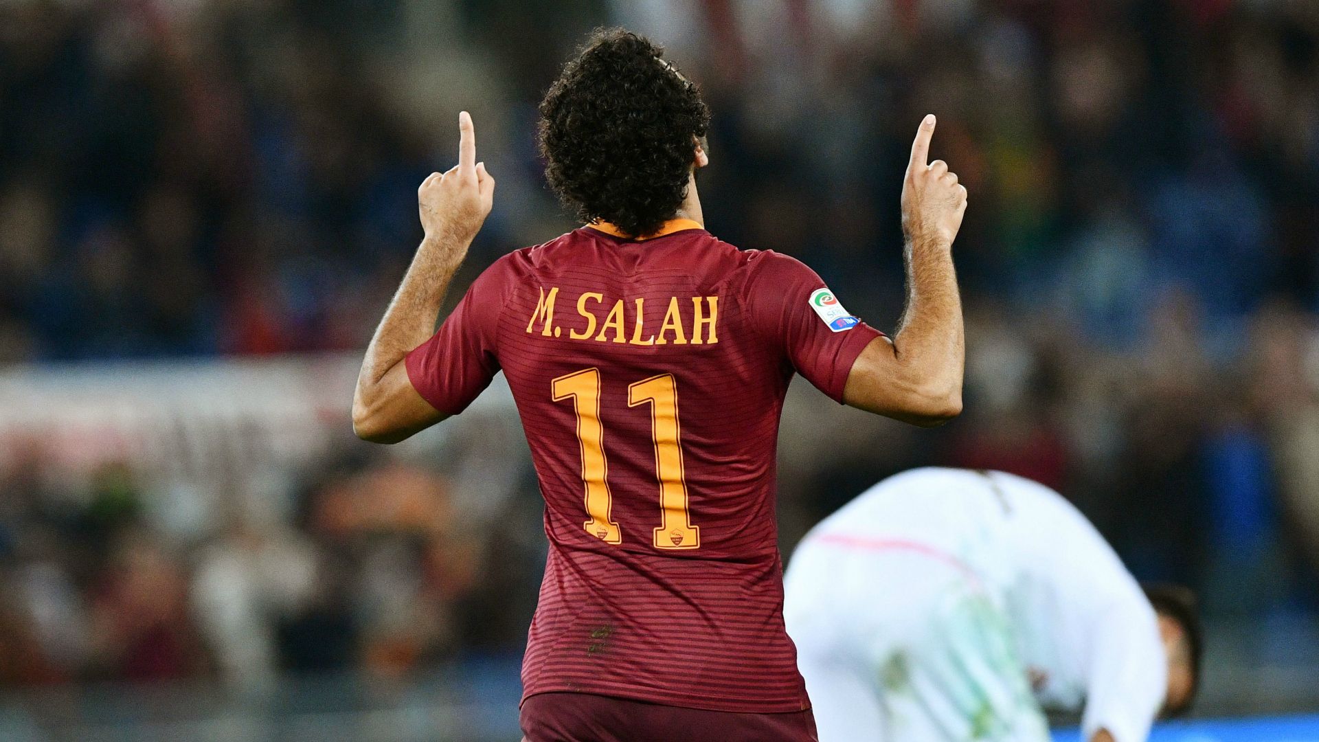 Mohamed Salah celebrating Roma Palermo Serie A 23102016
