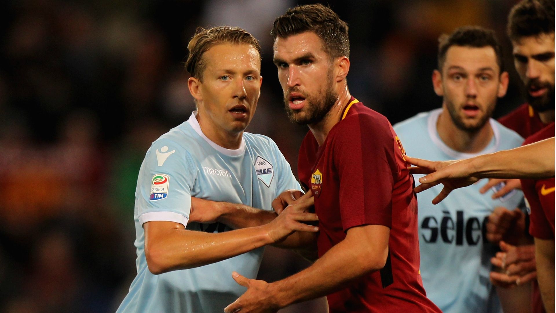 Strootman Lucas Leiva Roma Lazio Serie A