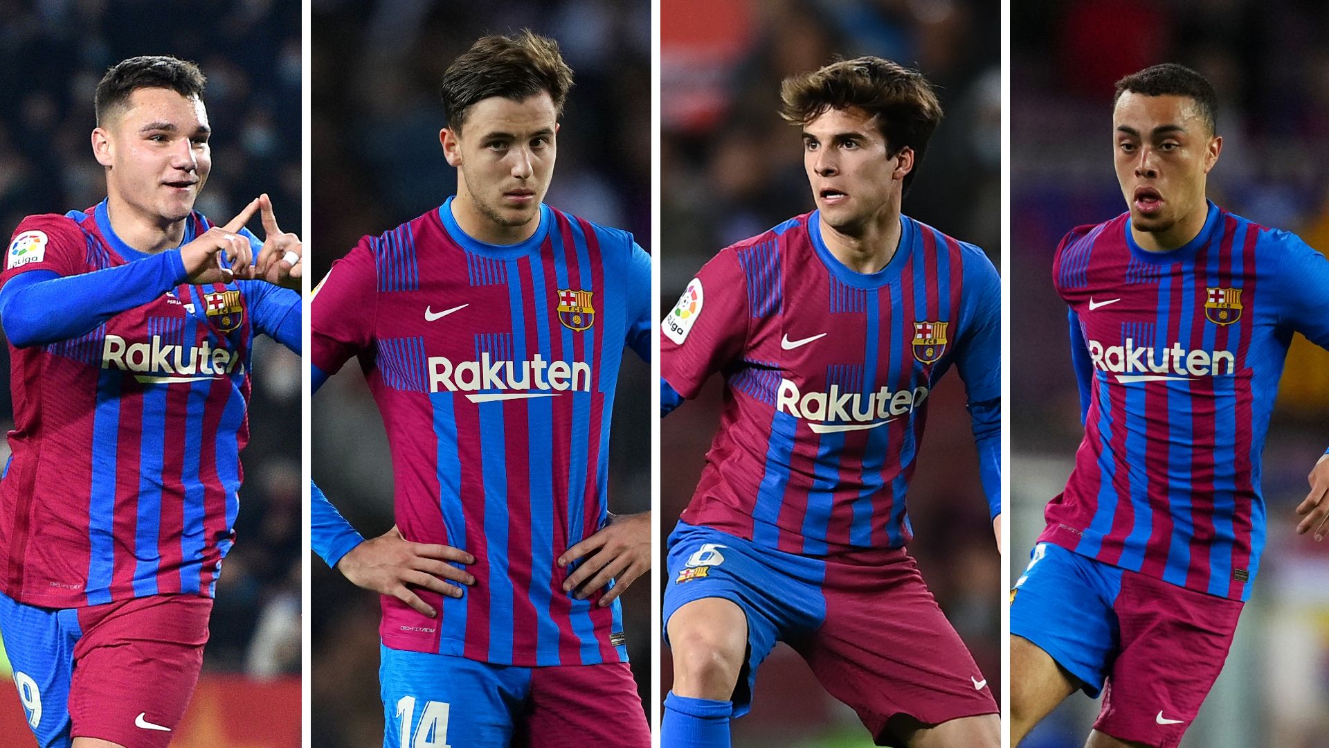 Ferran Jutgla Nico Gonzalez Riqui Puig Sergiño Dest Barcelona 2022