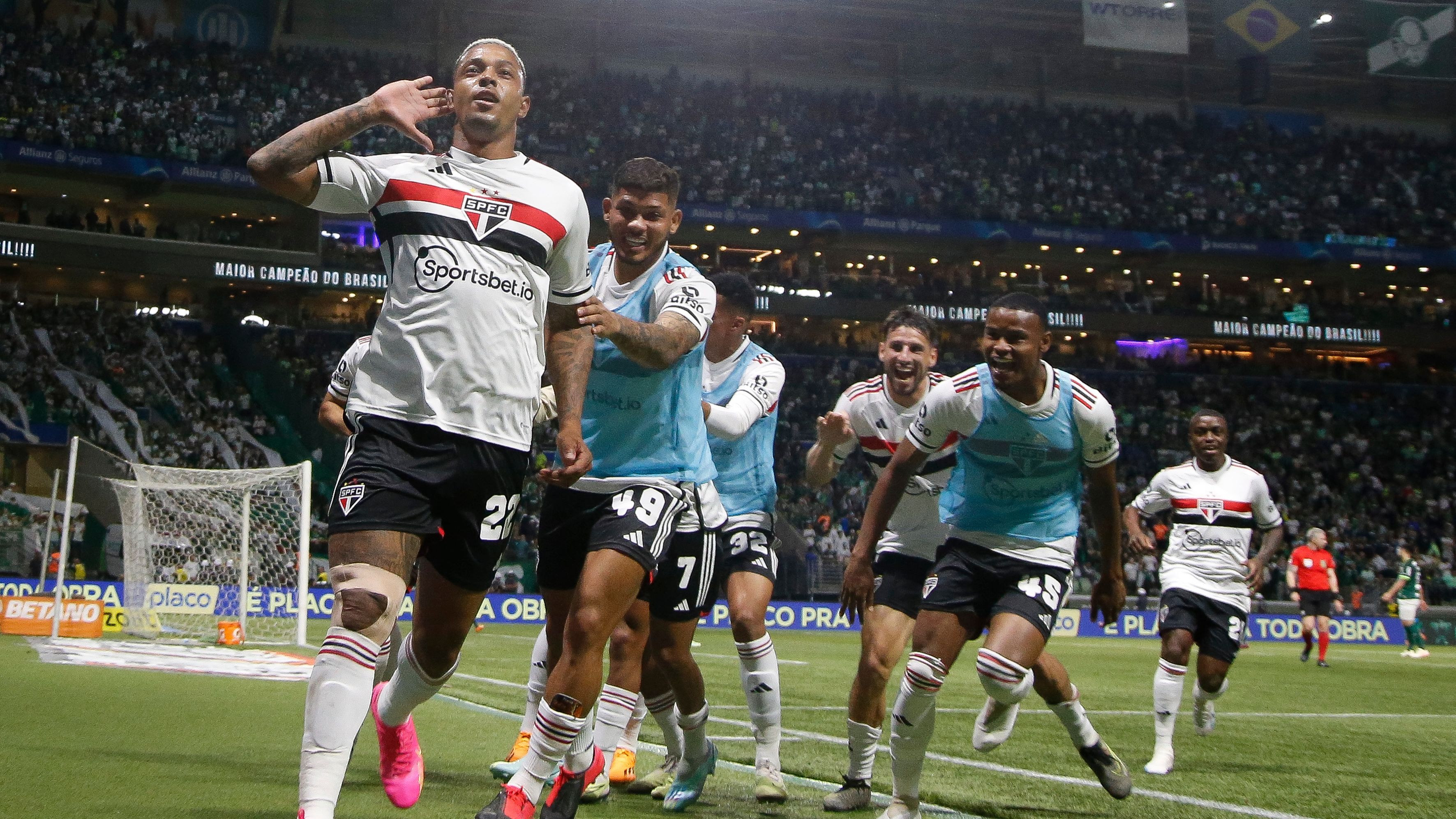 David comemora em Palmeiras x São Paulo, Copa do Brasil 2023