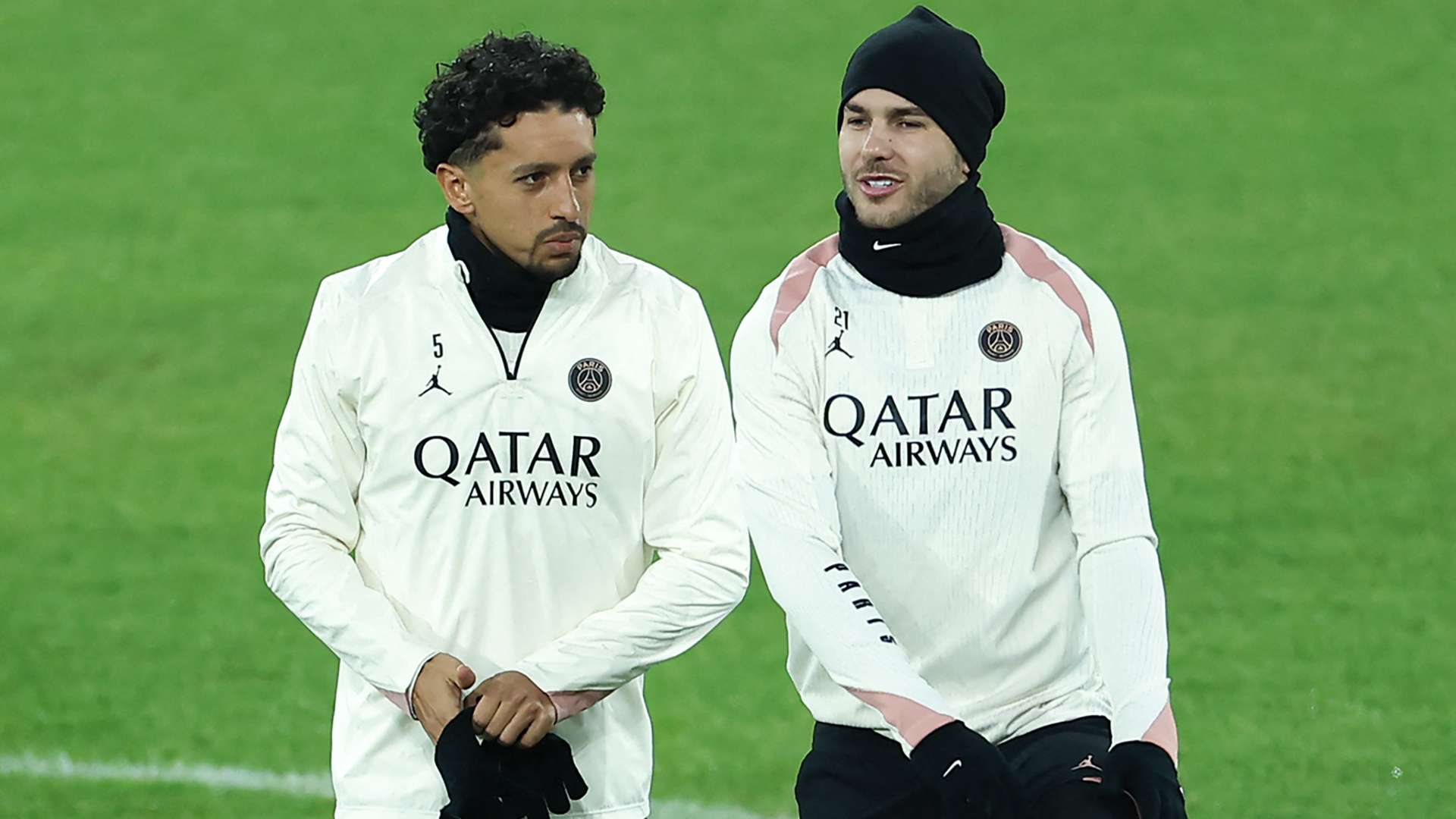 Marquinhos Lucas Hernandez PSG training