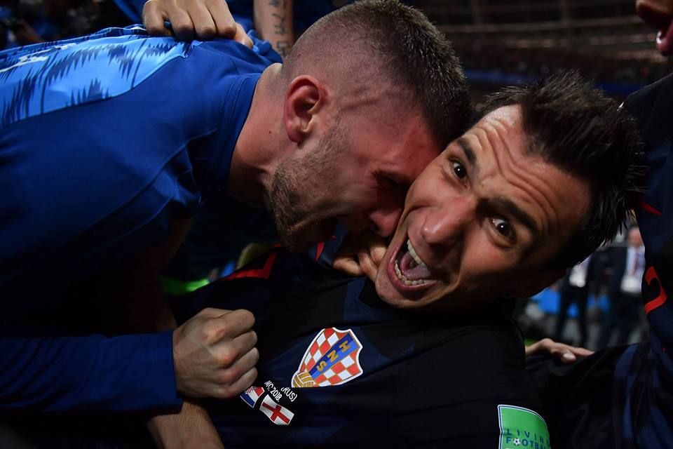 Croatia players celebrating vs England World Cup