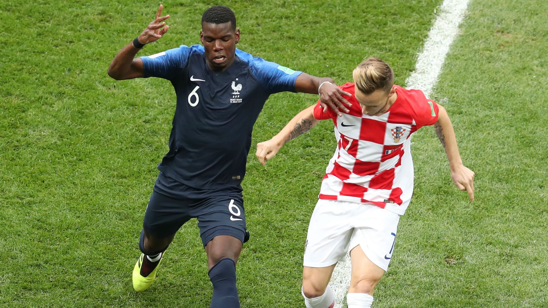 Paul Pogba Ivan Rakitic France Croatia World Cup Final 15072018