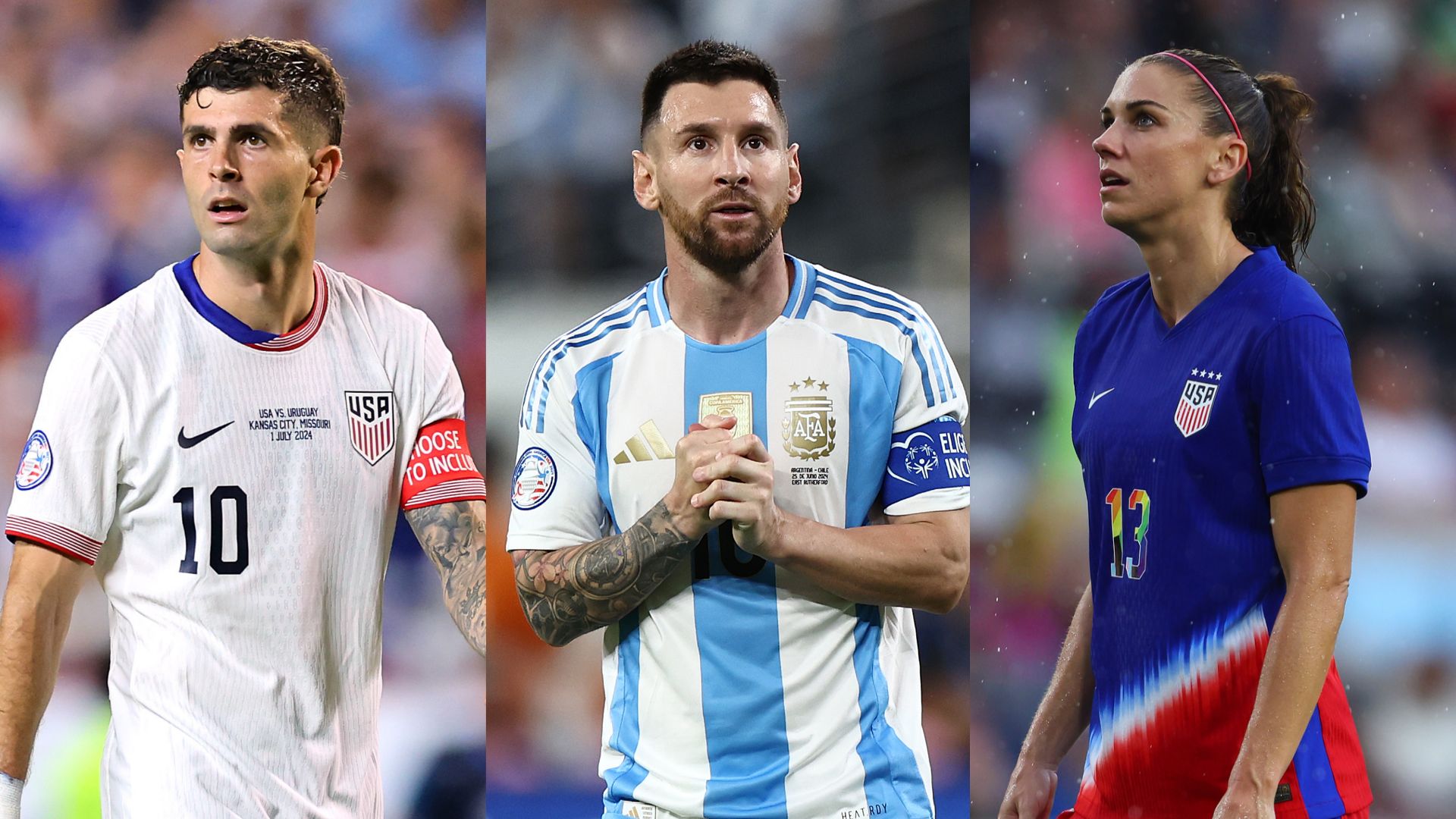 Christian Pulisic Lionel messi Alex Morgan split