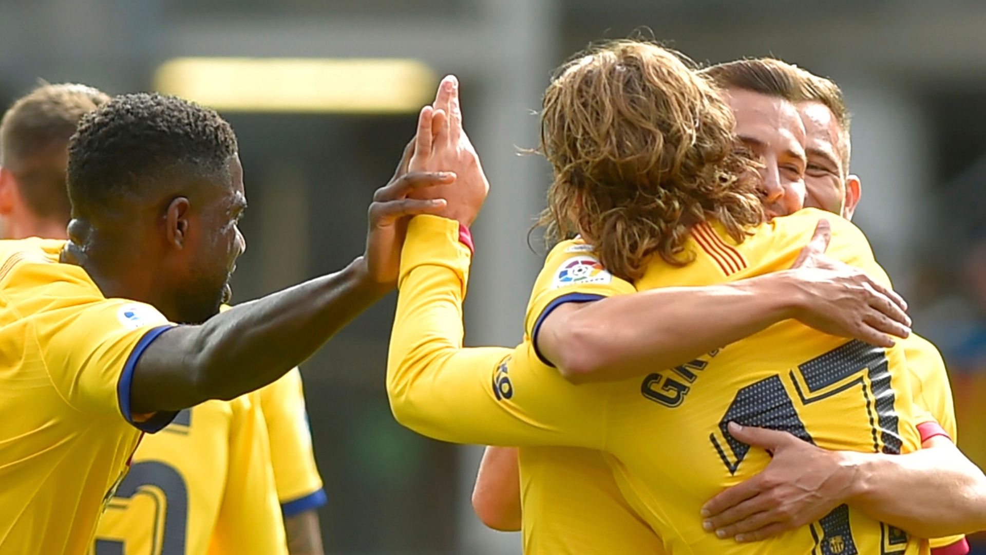 Umtiti, Griezmann y Alba, Barcelona