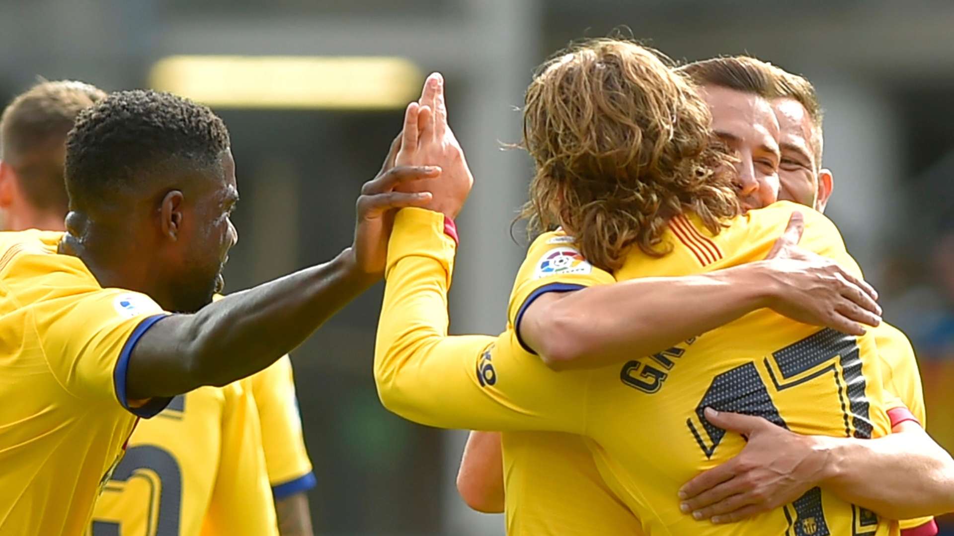 Umtiti, Griezmann y Alba, Barcelona