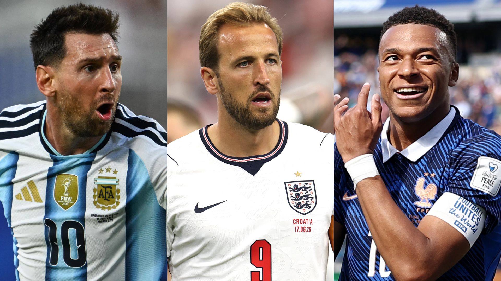 Lionel Messi Harry Kane Kylian Mbappe 2026 World Cup